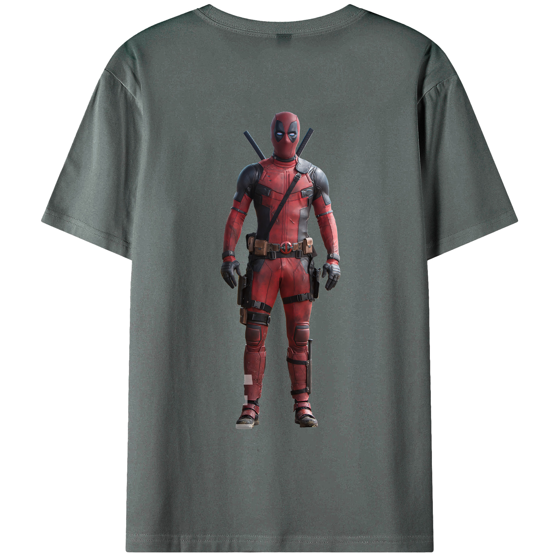 （画像用） Deadpool デッドプール 綿100％ メンズ半袖Tシャツ（バックプリント） 通気性